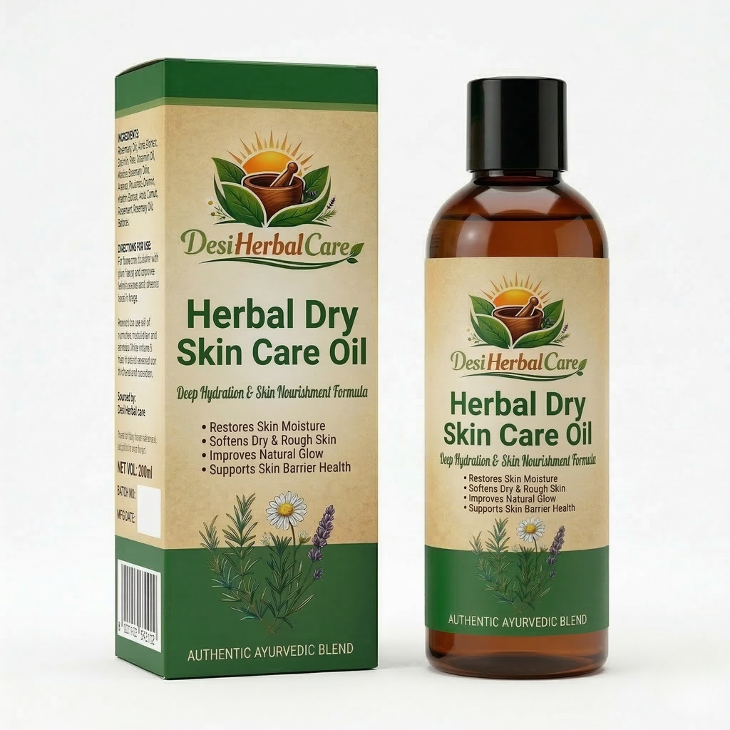 Herbal Dry Skin Care Oil – Deep Moisture & Nourishment – 200ml