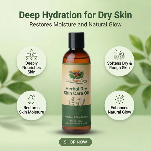 Herbal Dry Skin Care Oil – Deep Moisture & Nourishment – 200ml