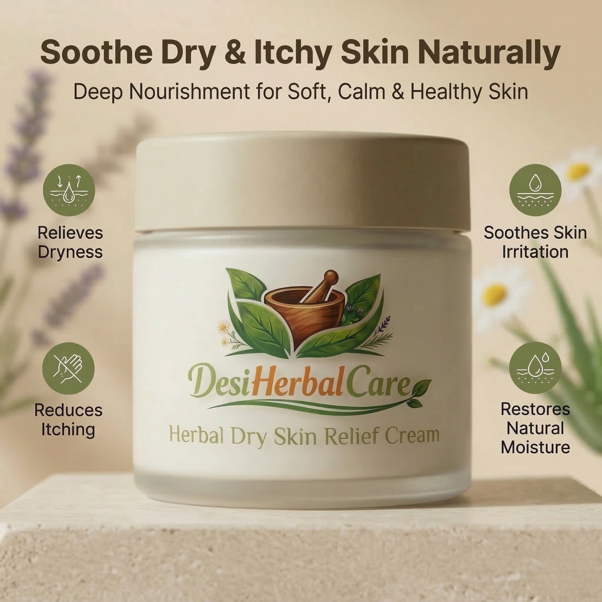 Herbal Dry Rash Relief Cream – 50g